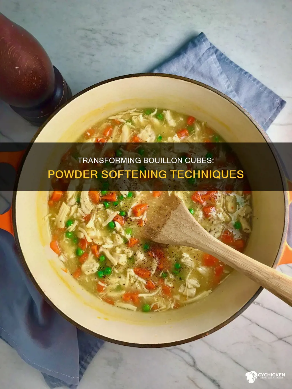 how do you soften chicken bouillon cubes to powder