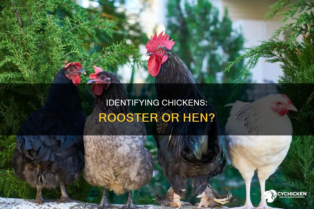 how do you tell a chicken from a rooster