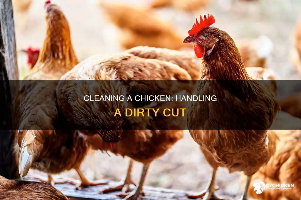 how do you wash a chicken with a dirty cut