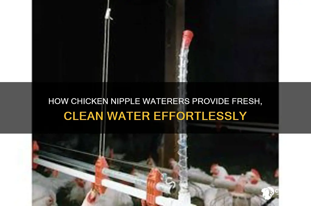 how does a chicken nipple waterer work