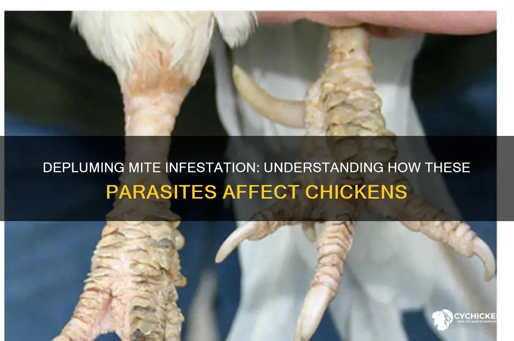 how does a depluming mite infect a chicken
