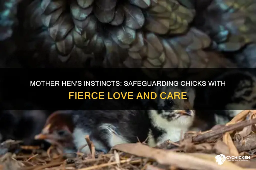 how does a mother hen protect her chicks