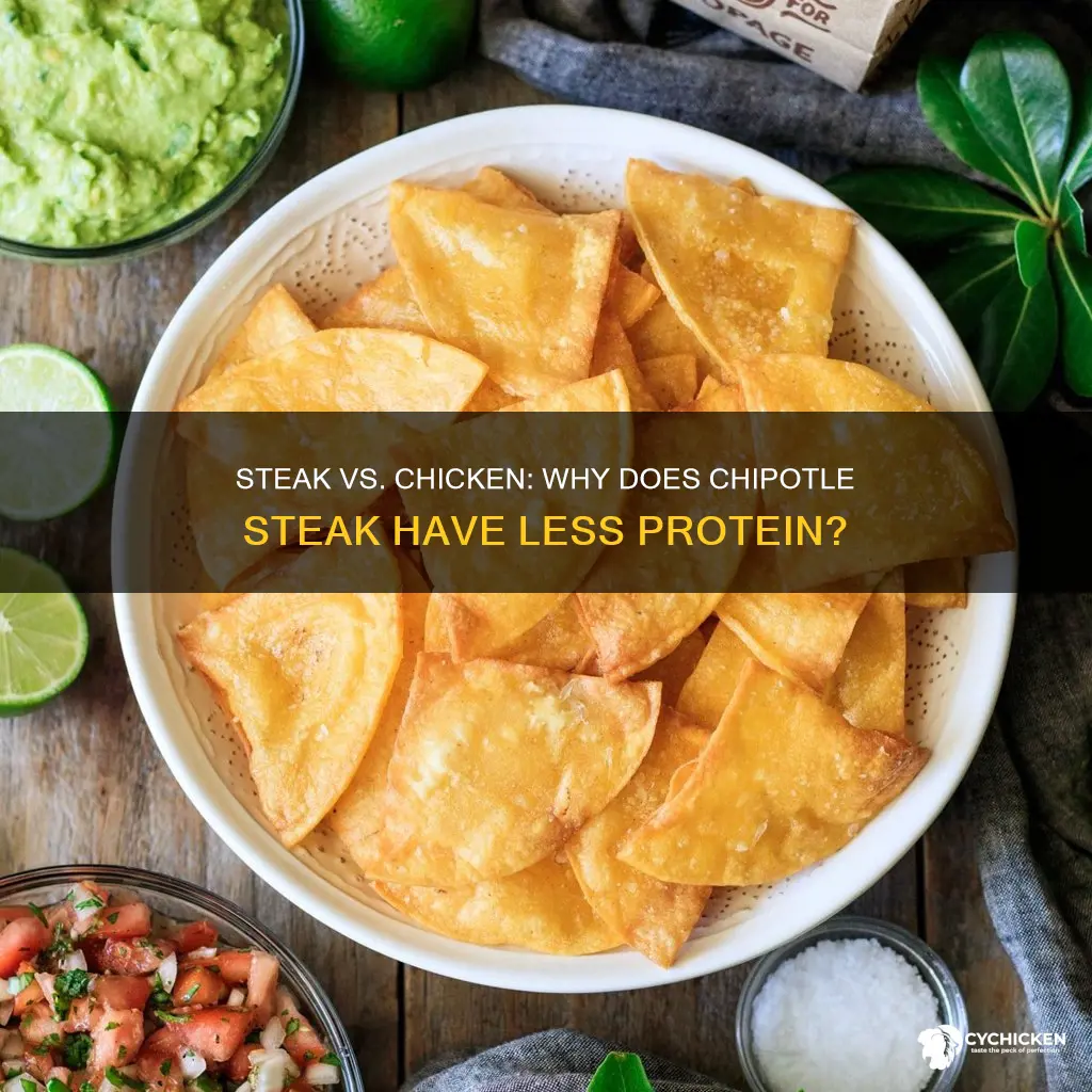 how does chipotle steak have less protein than chicken