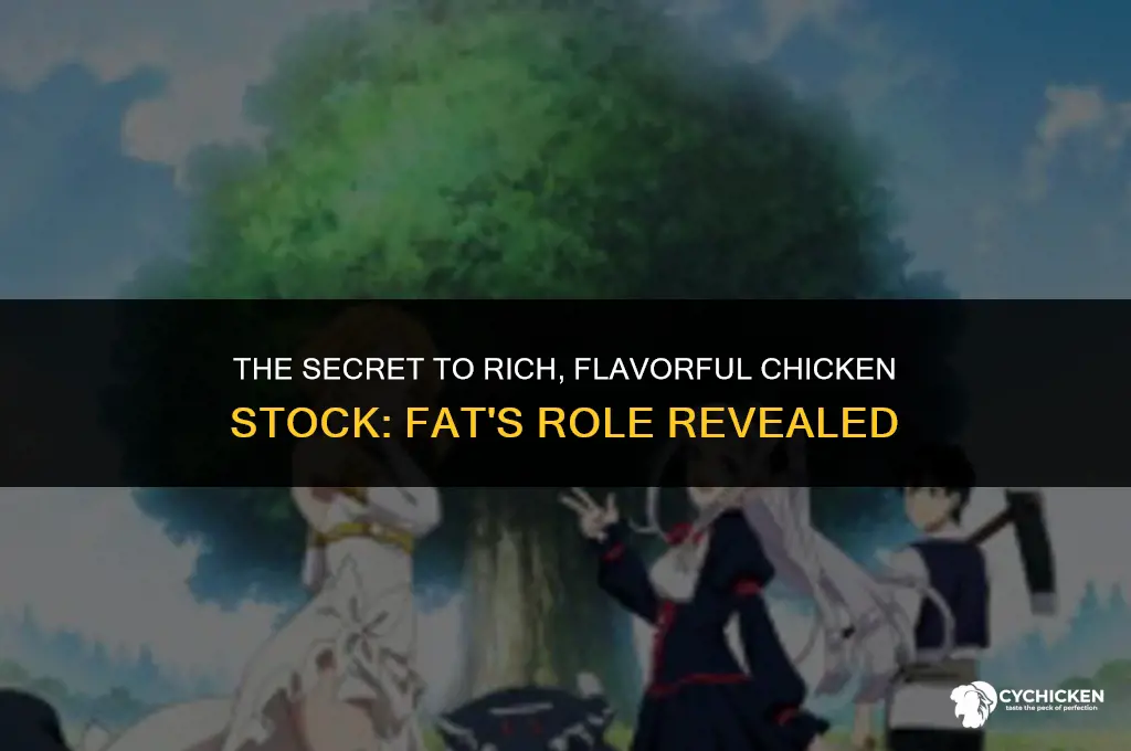 how does the fat get in chicken stock