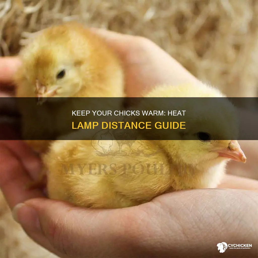 how far away does the heat lamp be from chicks