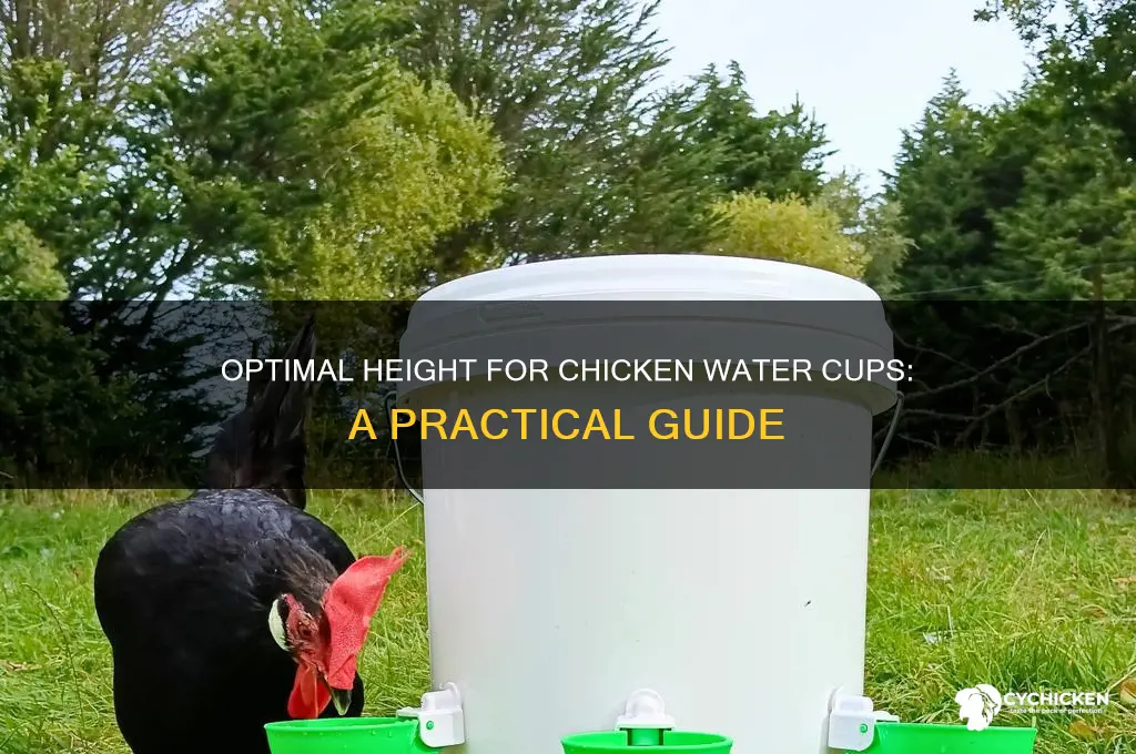 how high should chicken water cups be