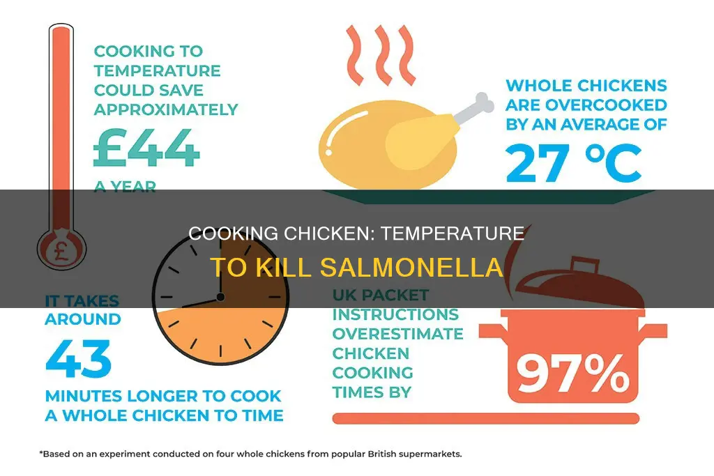 how hot does chicken have to be to kill salmonella