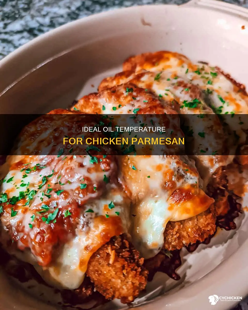 how hot should the oil be for chicken parmesan