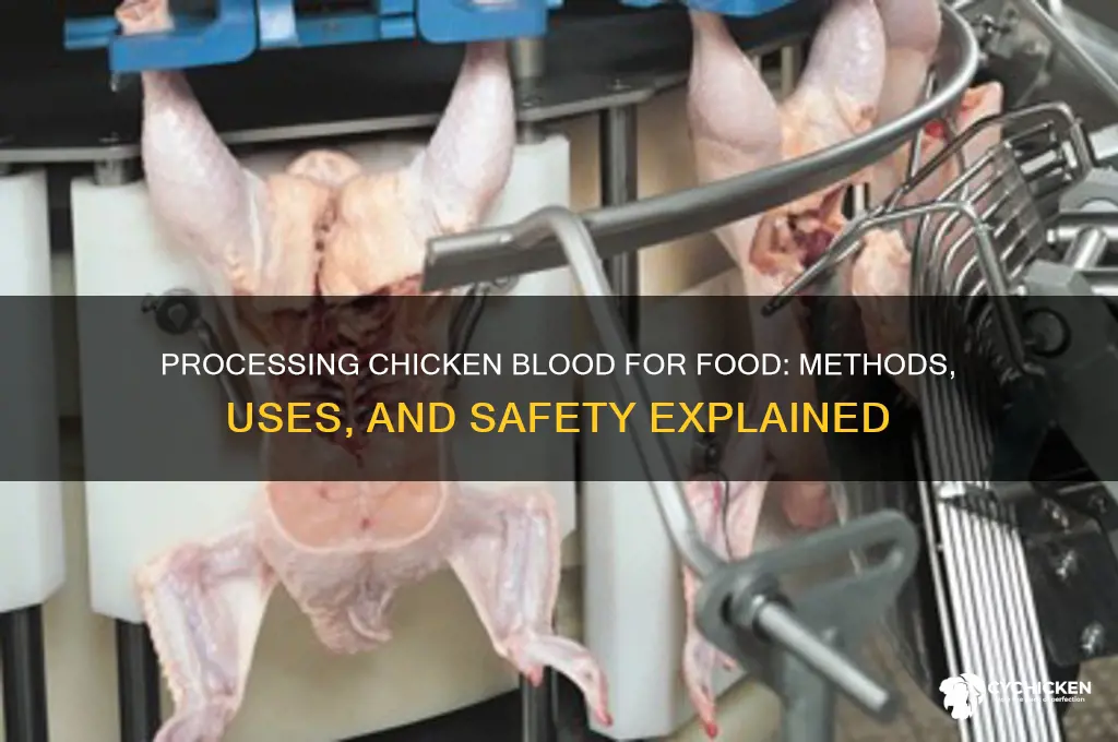 how is chicken blood processed for food