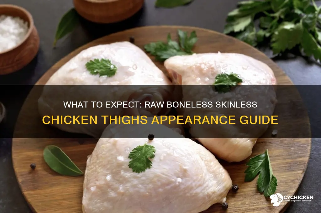 how is raw bonelez skinless chicken thighs supposed to look