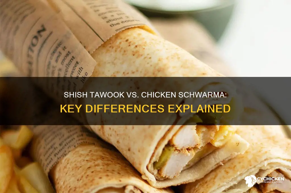 how is shish tawook different than chicken schwarma