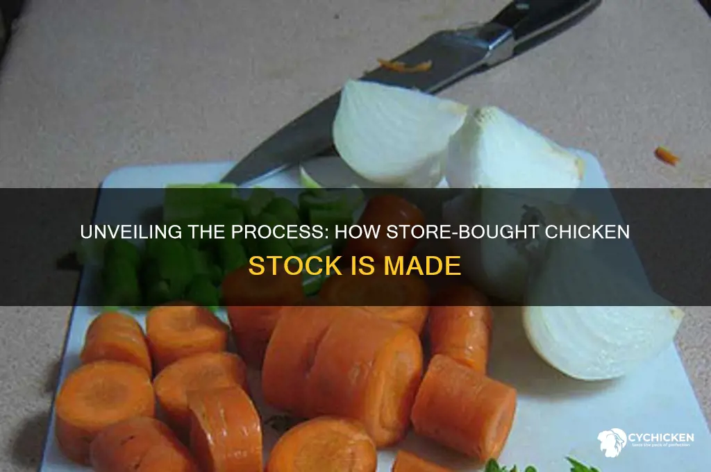 how is store bought chicken stock made