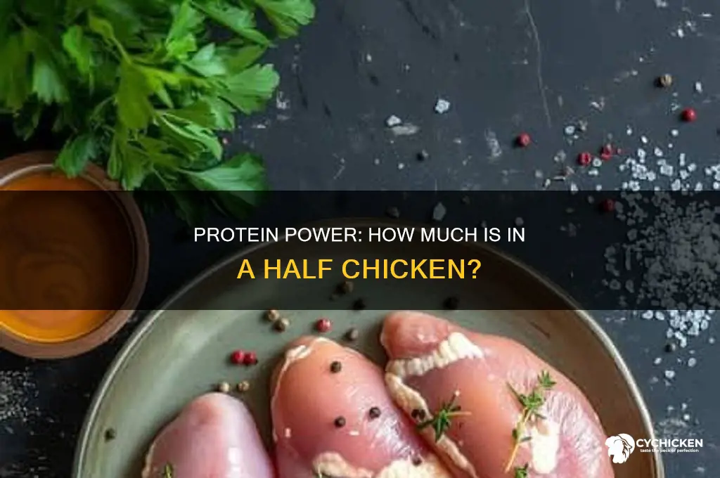 how kich protein in a half chicken