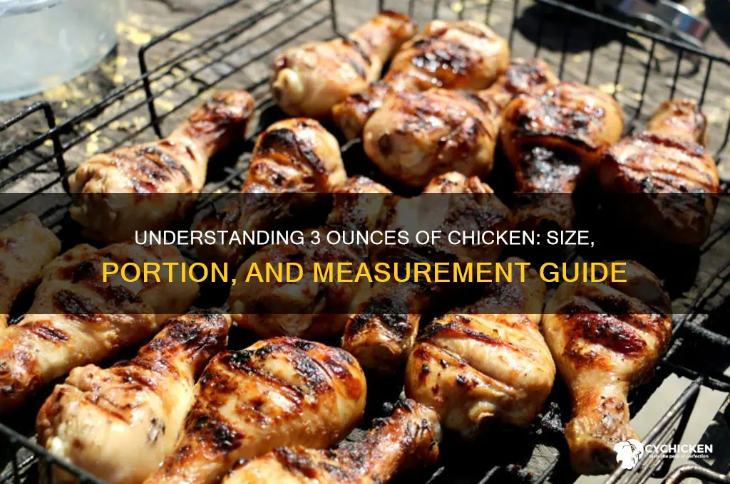 how large is 3 ounces of chicken