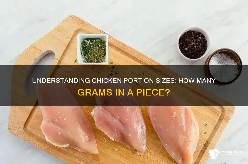 how large is piece of chicken grams