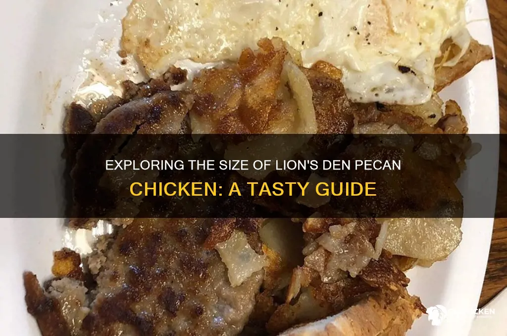 how large is the lions den pecan chicken