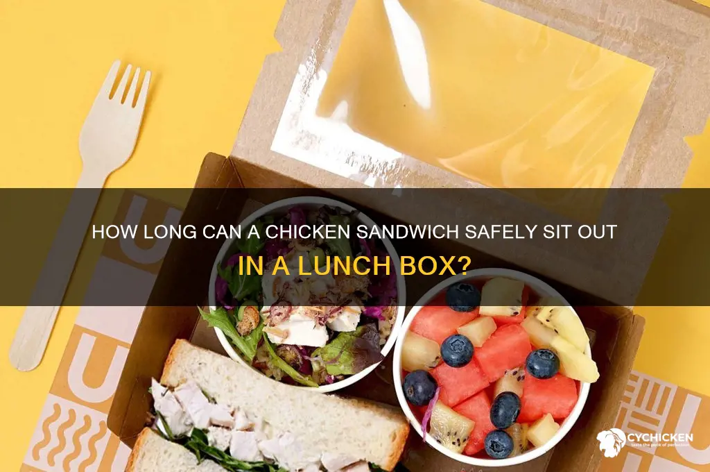 how long can chicken sandwich sit out in lunch box