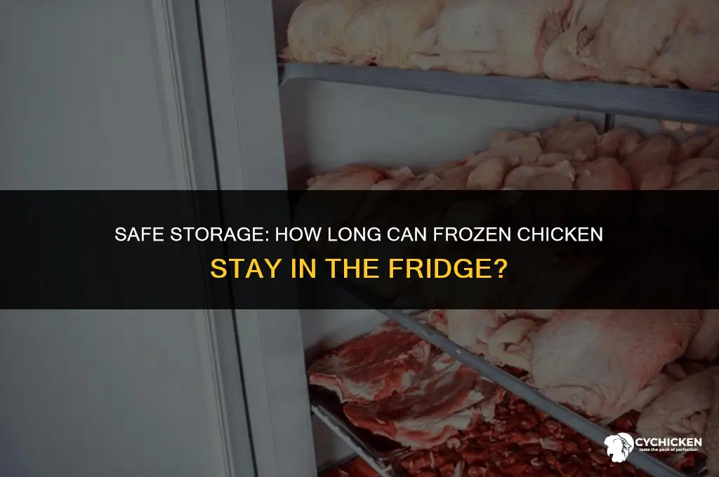 how long can frozen chicken be int he refriderator