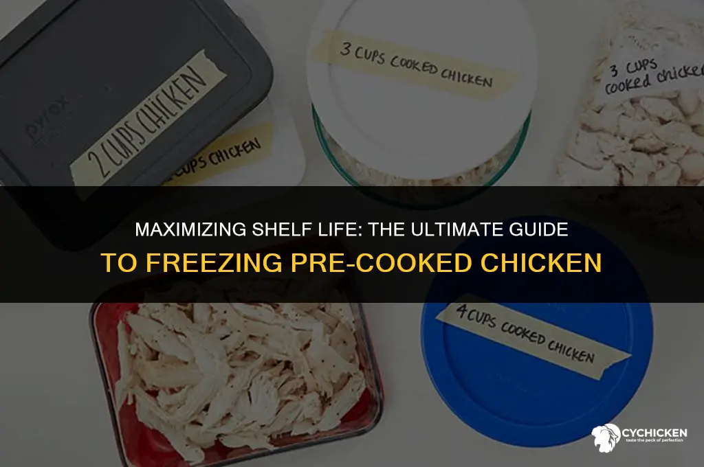 how long can pre-cooked chicken be frozen
