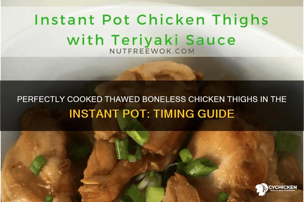 how long cooked thawed boneless chicken thighs instapot