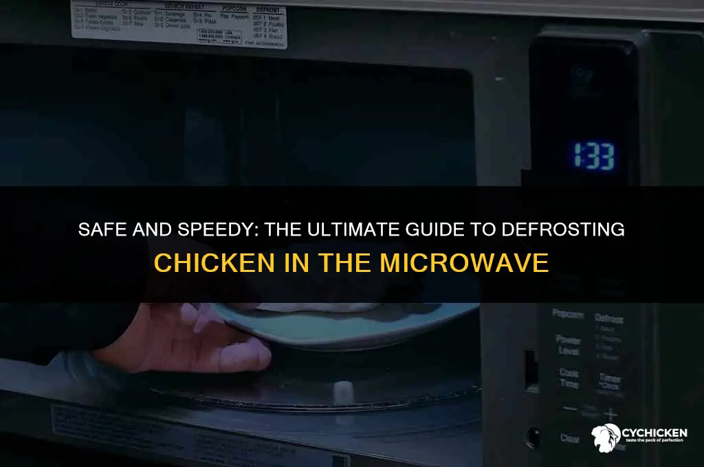 how long defrost frozen chicken microwave