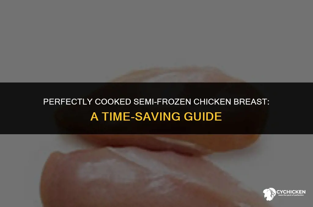 how long do i cook semi frozen chicken breast