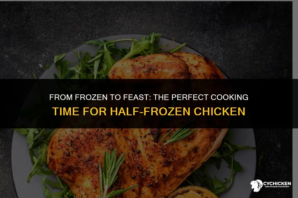 how long do you cook half frozen chicken