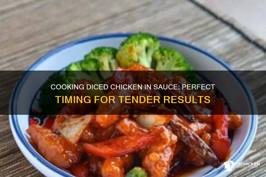 how long does diced chicken take to cook in sauce