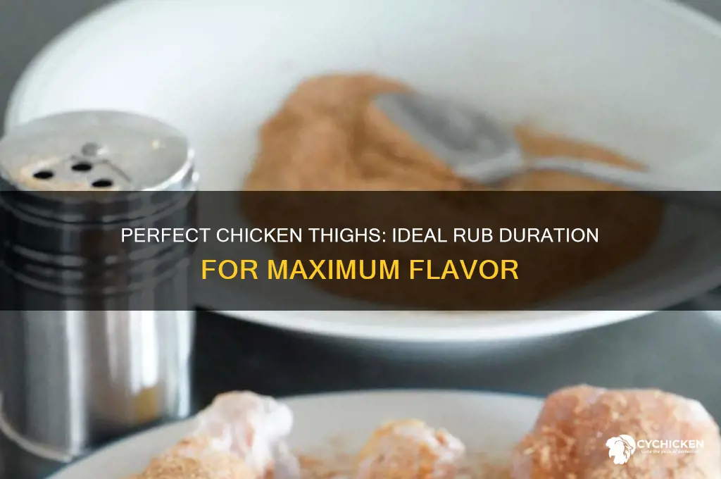 how long should a rub stay on chicken thighs