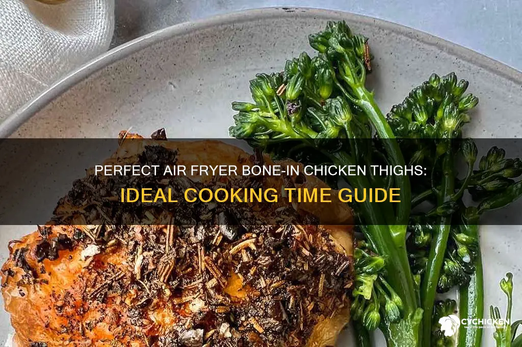 how long should i air fry bone in chicken thighs