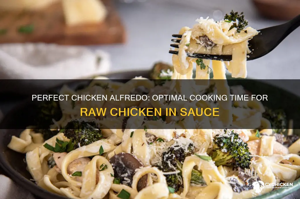how long should i cook raw chicken with alfredo sauce
