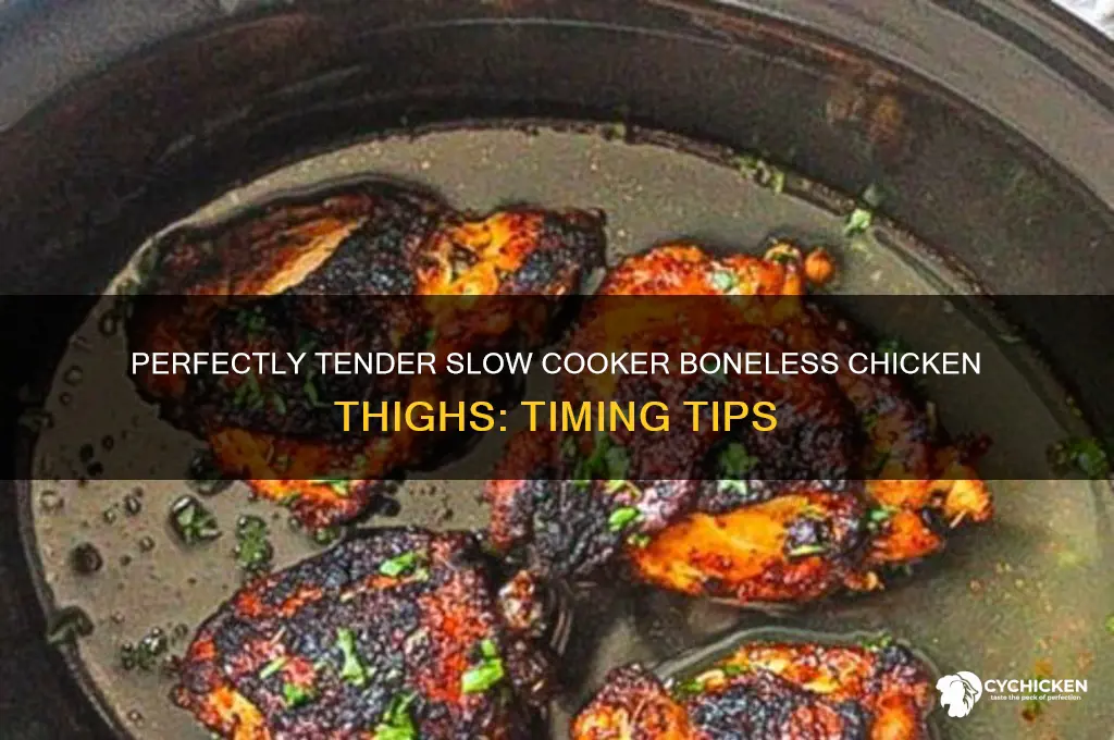 how long slow cooker boneless chicken thighs