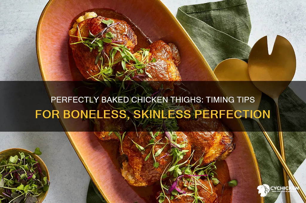 how long to bske boneless skinless chicken thighs