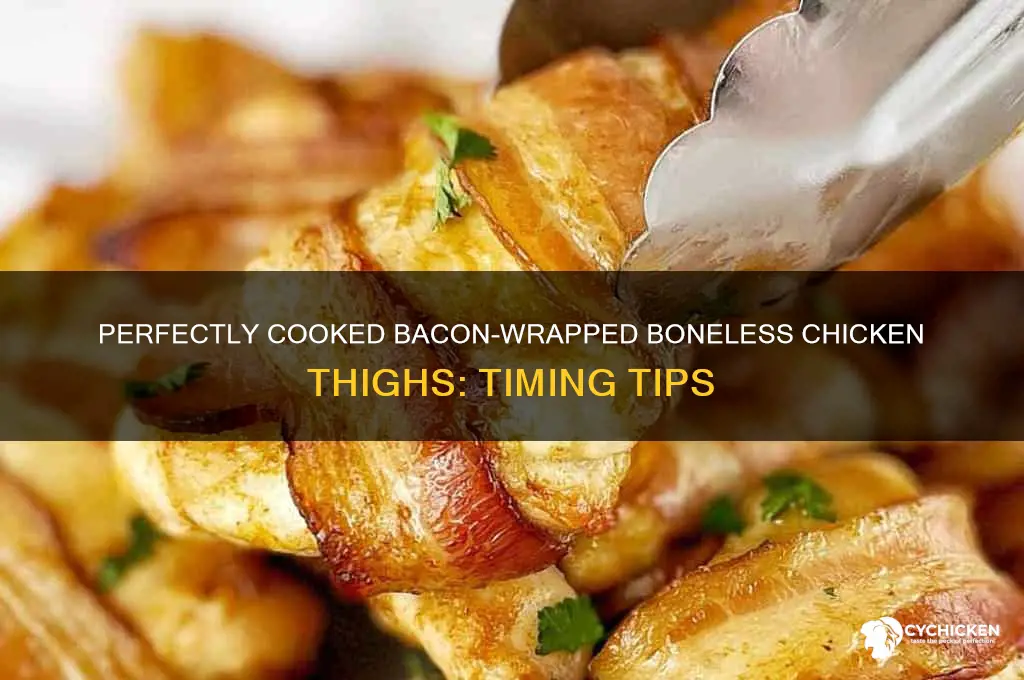 how long to cook boneless chicken thighs wrapped in bacon