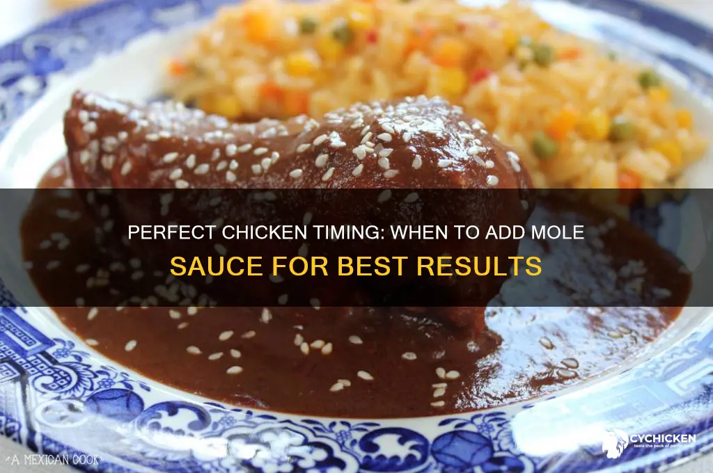 how long to cook chicken before adding mole sauce