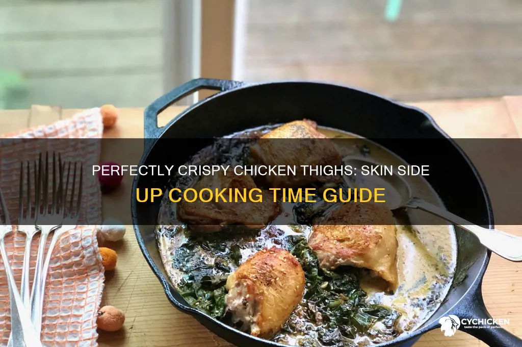 how long to cook chicken thighs skin side up