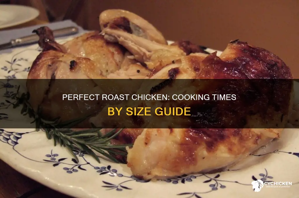 how long to cook whole roast chicken based on size