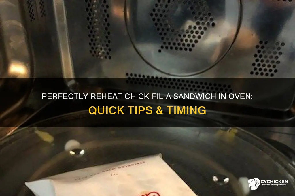 how long to reheat chick-fil-a sandwich in over