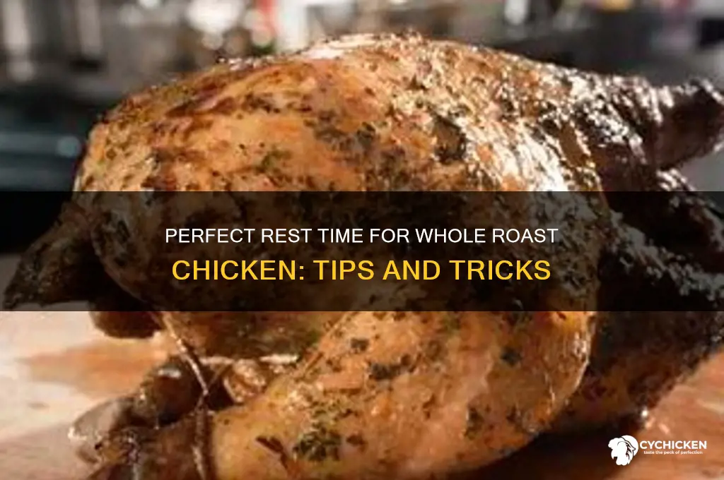 how long to rest whole roast chicken