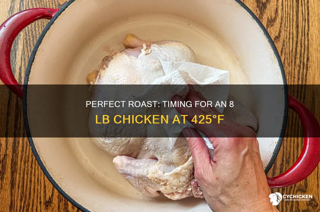 how long to roast 8 lb chicken at 425