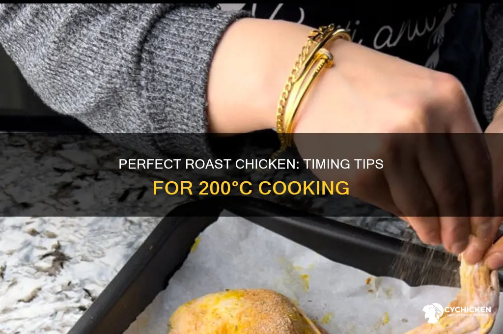 how long to roast a chicken at 200 degrees celsius