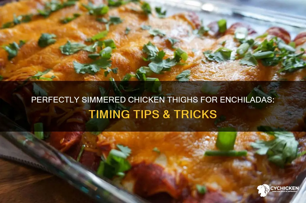 how long to simmer chicken thighs for enchiladas