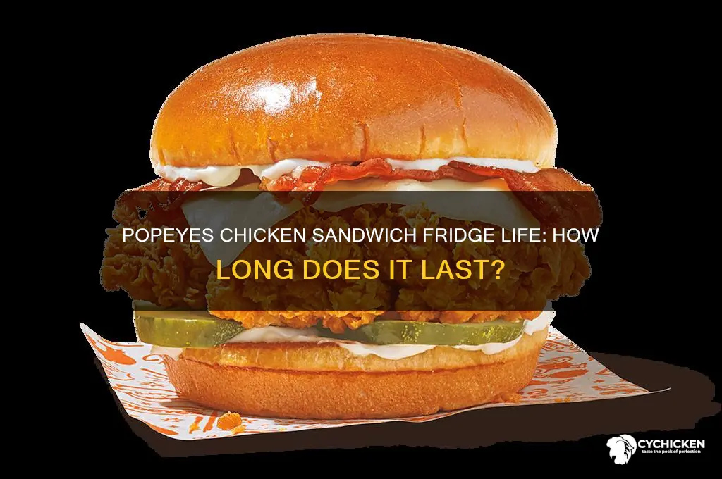 how long will popeyes chicken sandwich last in the fridge