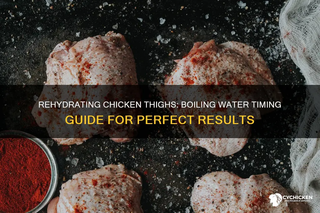 how long yo rehydrate chicken thigh in boiling water