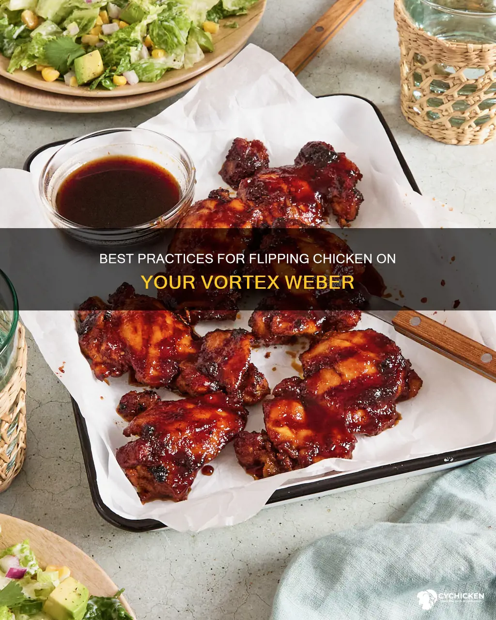 how mant times do you flip chicken with vortex weber
