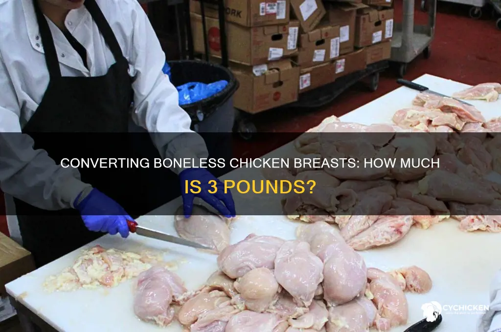 how many boneless chicken breats equal 3 pounds