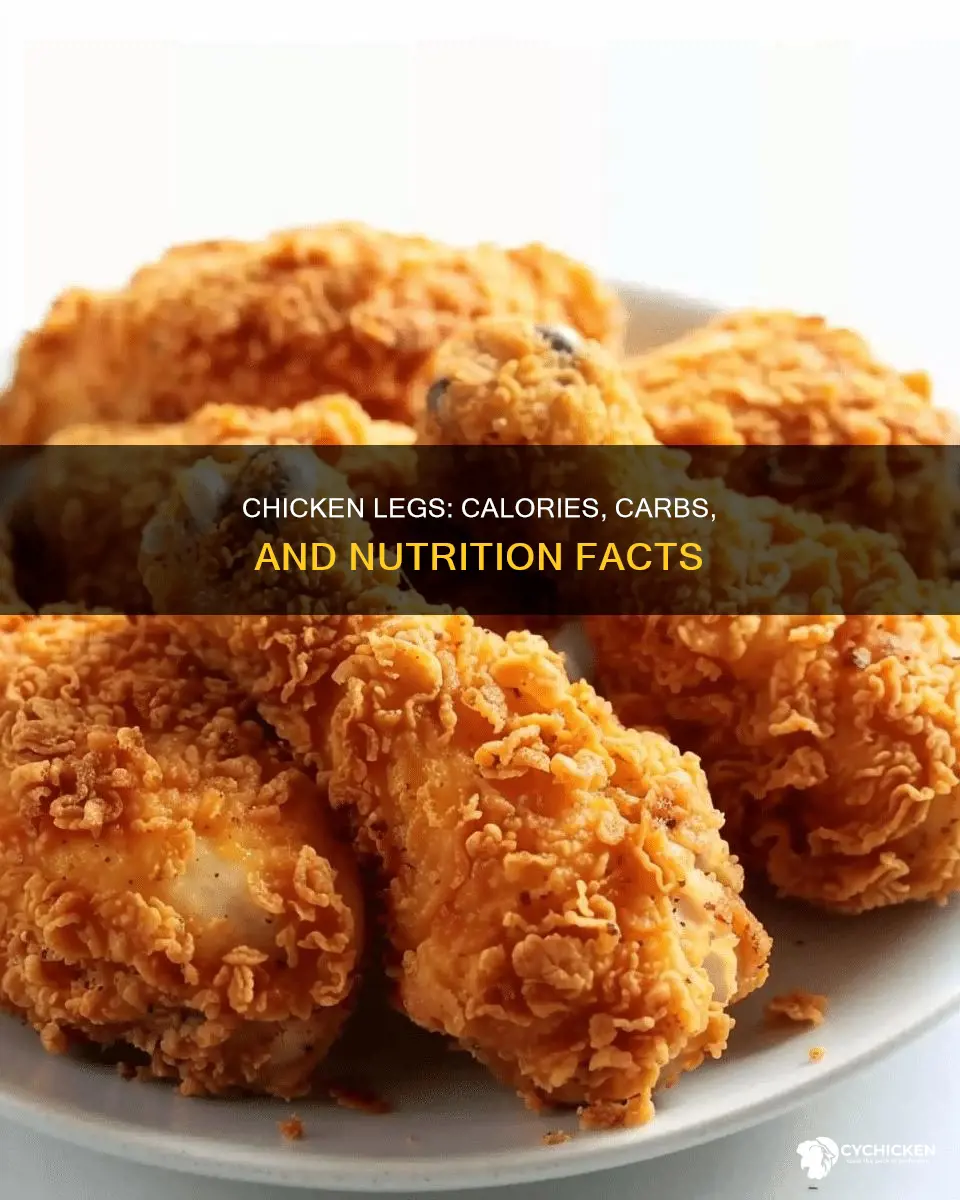 how many cal and carbs in a chicken leg