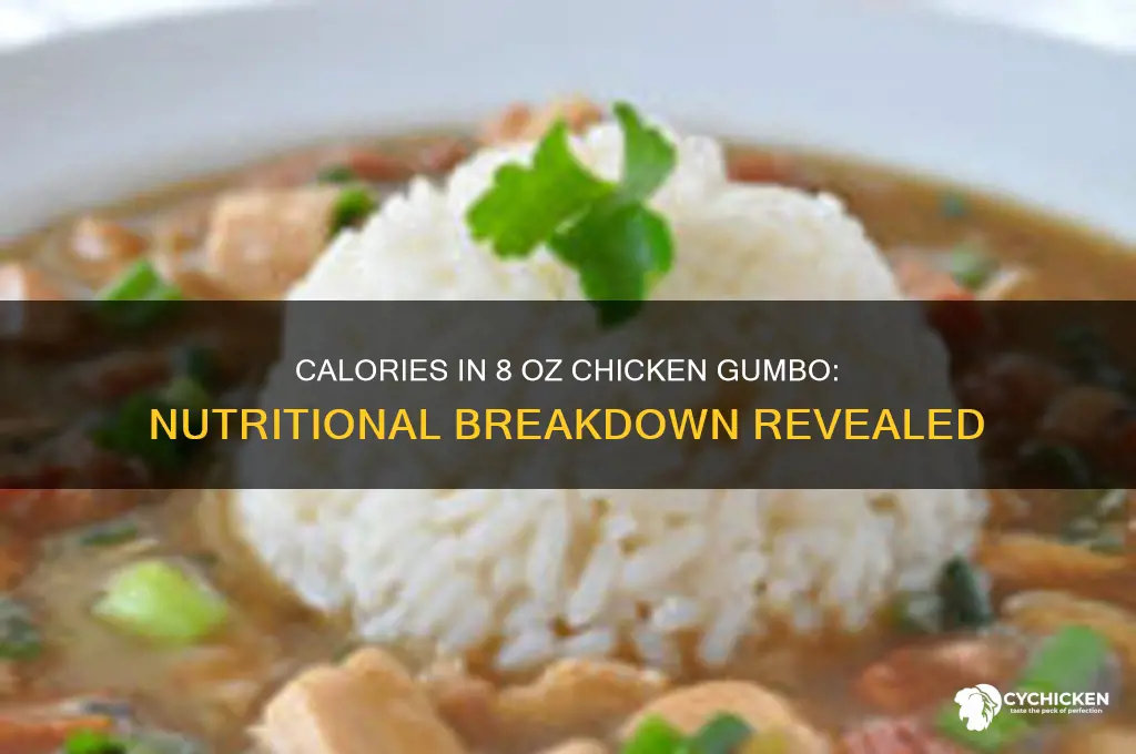 how many callories in 8 oz chicken gumbo