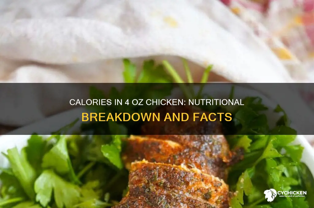 how many caloires is 4 oz of chicken