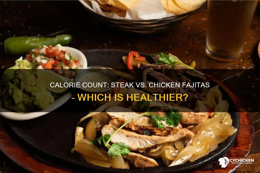 how many caloties in staek and chicken fajitas